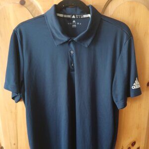 Adidas Climalite Polo Shirt Men Large Navy Blue Short Sleeve Golf Performance